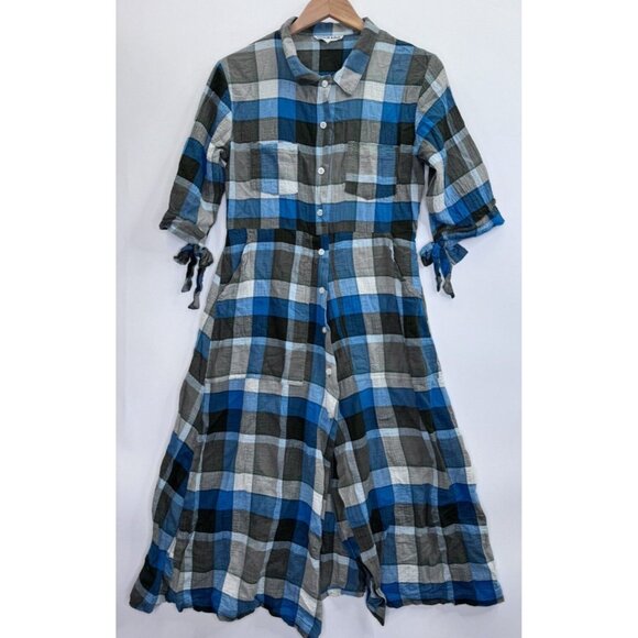 Conrado Women's Button Front Plaid Shirt Dress Size XS - Picture 1 of 6